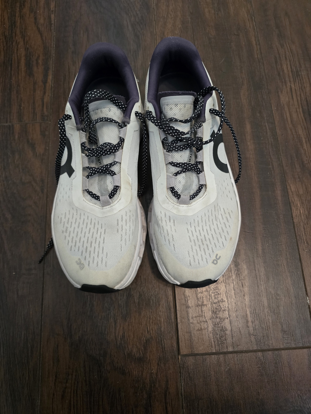 On Cloud Running Women's White and Black Athletic Shoes